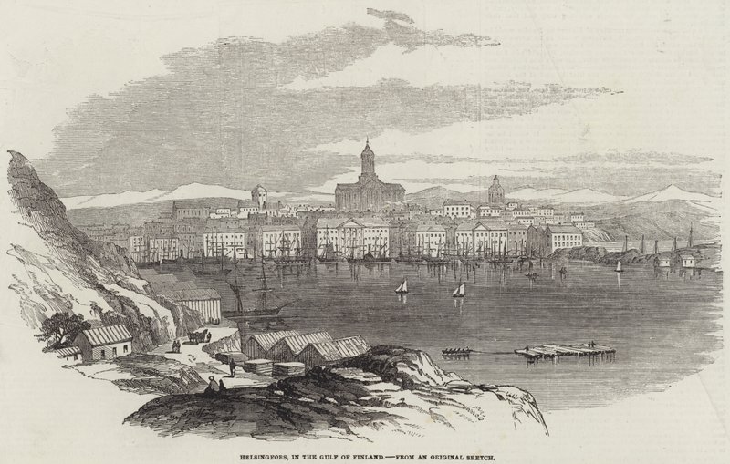 Helsingfors, no Golfo da Finlândia (gravura) de English School