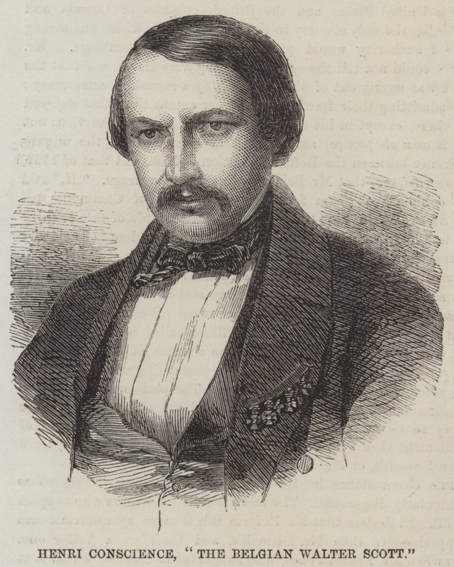 Henri Conscience, "The Belgian Walter Scott" (gravura) de English School