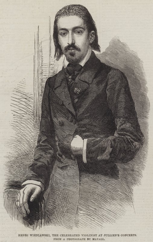 Henri Wieniawski, o Violinista Celebrado nos Concertos da Jullien (gravura) de English School