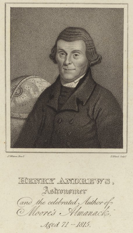 Henry Andrews, astrônomo e célebre autor de Moores Almanack (1744–1820) de English School