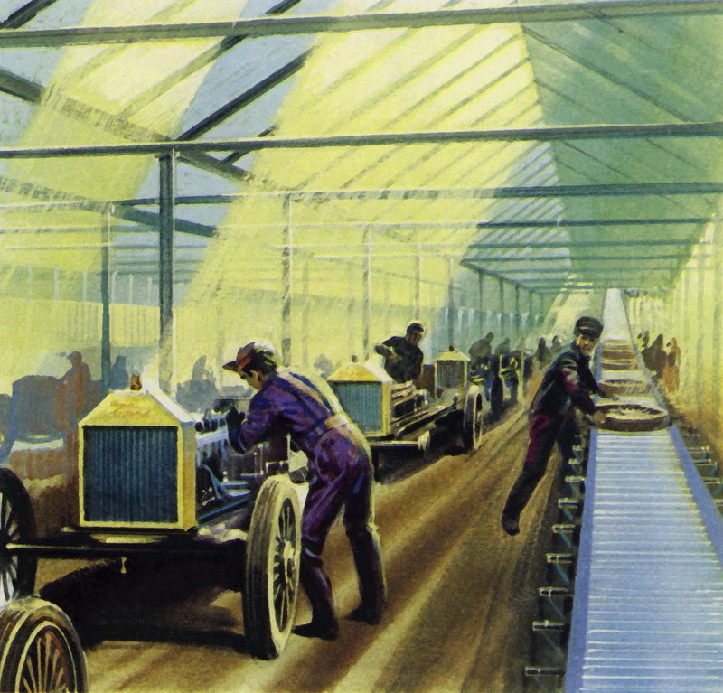 A ideia de Henry Fords para o trabalho na linha de produção revolucionou a fabricação de English School