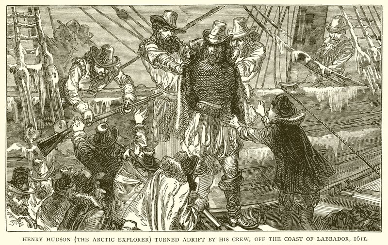 Henry Hudson (o Arctic Explorer) virou à deriva por sua tripulação, ao largo da costa de Labrador, 1611 de English School