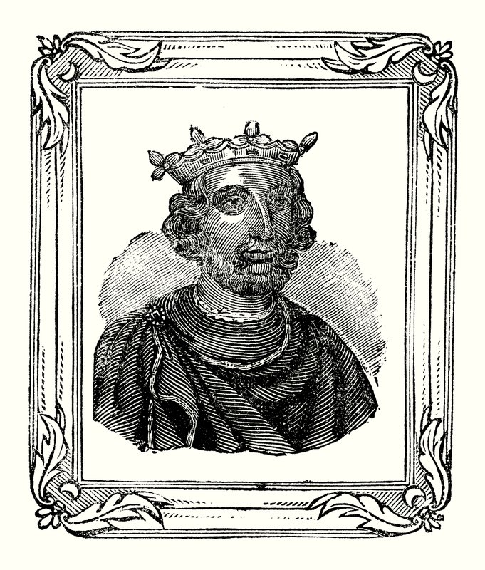Henrique III nasceu em 1208, foi coroado em 1216 e morreu em 1272 (gravura) de English School