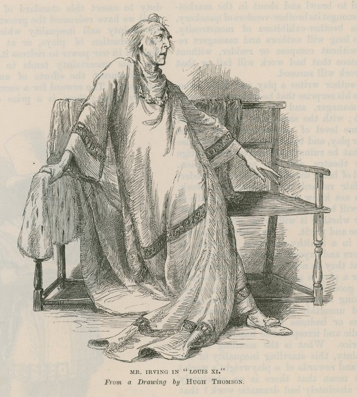Henry Irving, ator, em Louis XI de English School