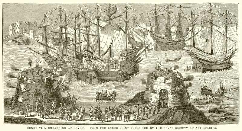 Henry VIII embarcando em Dover de English School