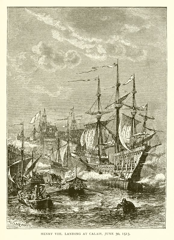 Henry VIII desembarque em Calais, 30 de junho de 1513 de English School