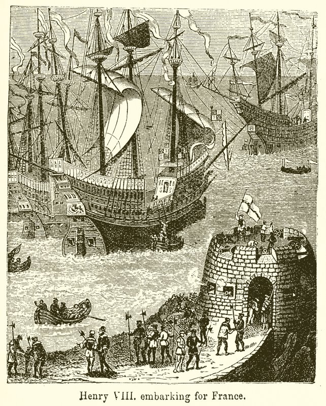 Henrique VIII embarcando para a França de English School