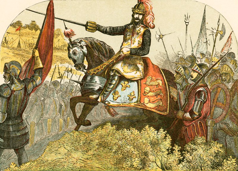 Henry V na batalha de Agincourt de English School