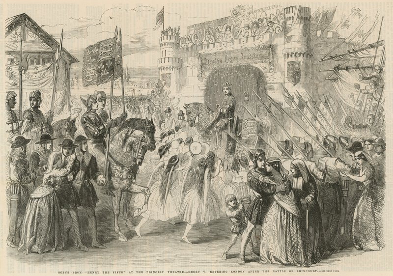 Henry V entrando em Londres após a Batalha de Agincourt de English School