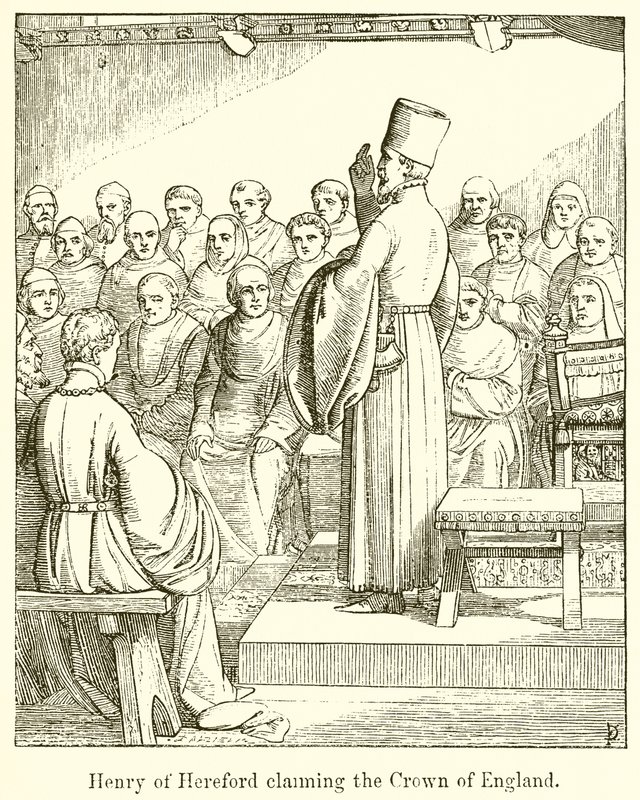 Henry de Hereford reivindicando a coroa da Inglaterra de English School