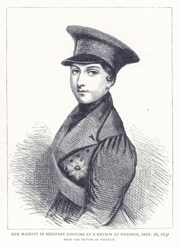 Sua Majestade em traje militar em uma revisão em Windsor, 28 de setembro de 1837 de English School