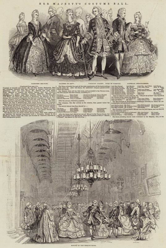 Baile de trajes de Sua Majestade (gravura) de English School