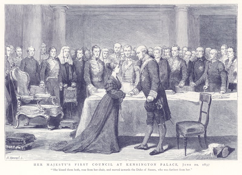 Sua Majestade Primeiro Conselho no Palácio de Kensington, 20 de junho de 1837 de English School