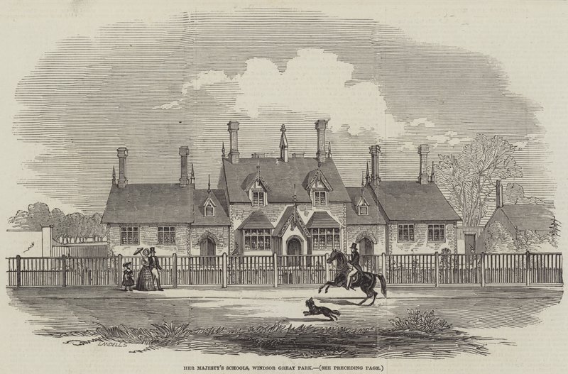 As Escolas de Sua Majestade, Windsor Great Park (gravura) de English School