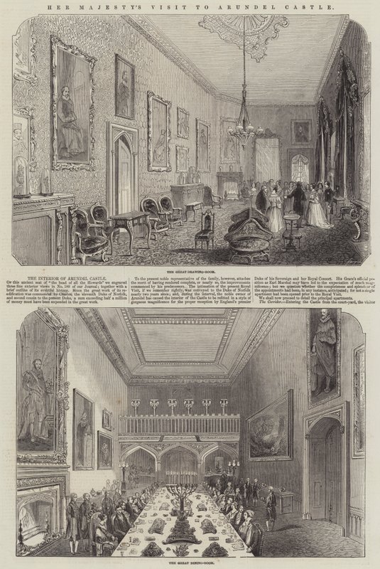Visita de Sua Majestade ao Castelo de Arundel (gravura) de English School