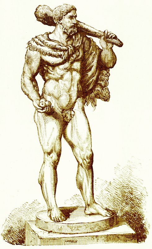 Hercules, ilustração da História de Roma por Victor Duruy, publicado em 1884 (imagem digitalmente melhorada) de English School