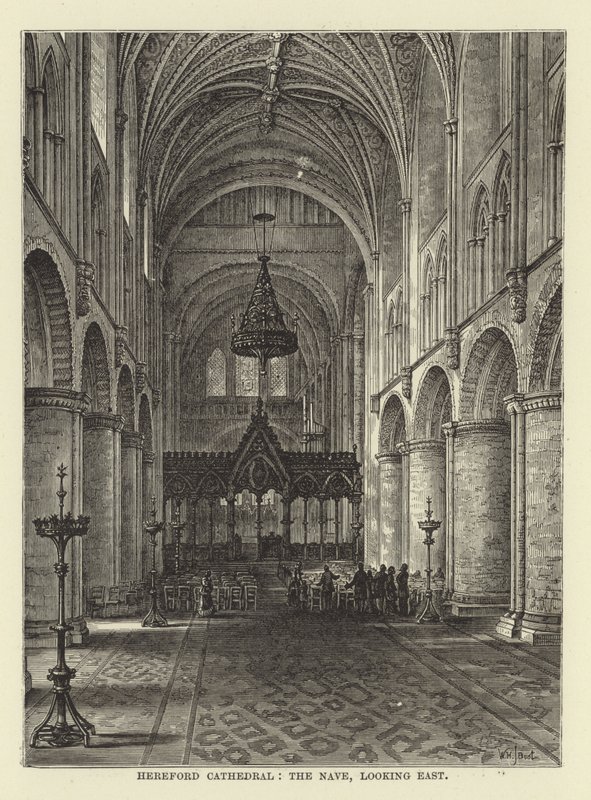 Catedral de Hereford, a nave, olhando para o leste de English School