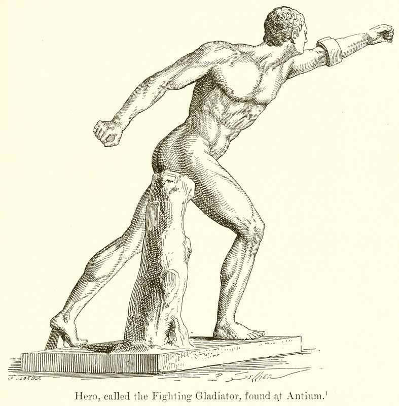 Herói, chamado o gladiador de combate, encontrado no Antium de English School