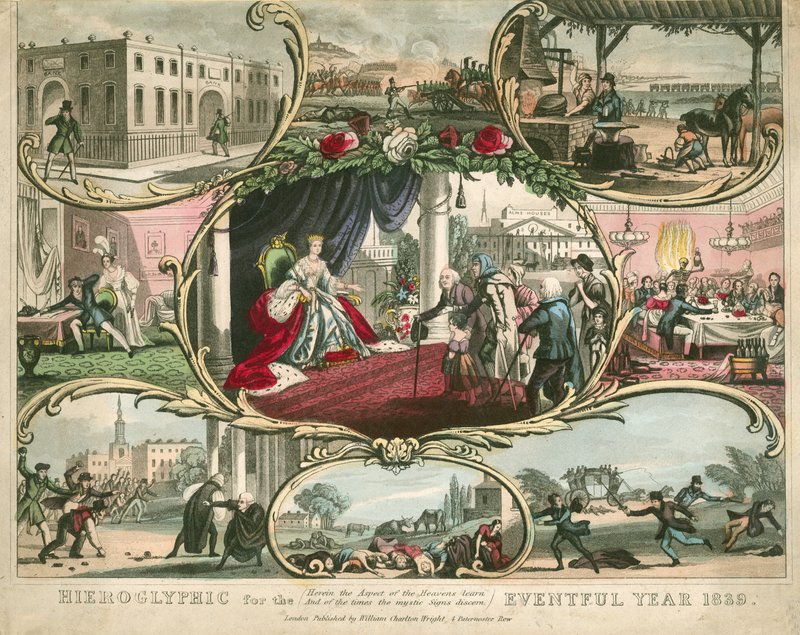 Hieróglifo para o ano agitado 1839 de English School