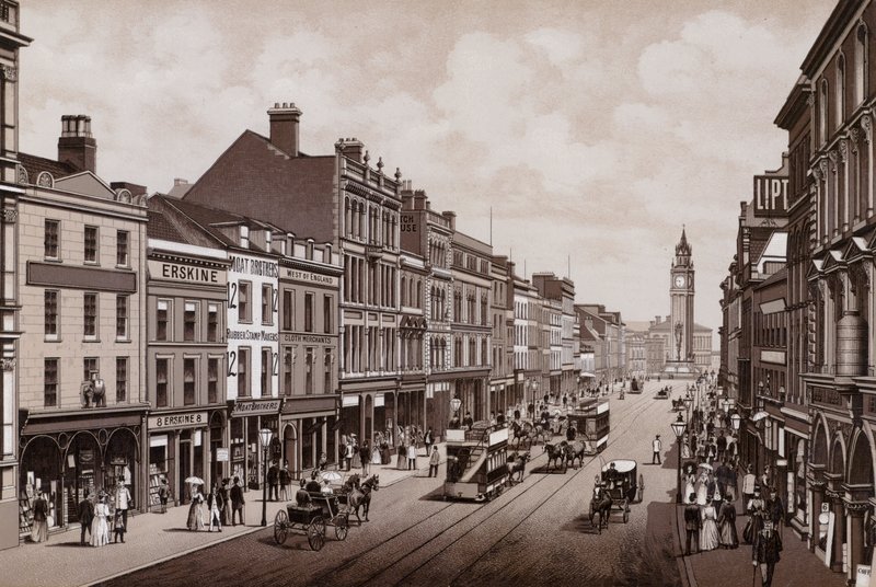 High Street, Belfast (litho) de English School
