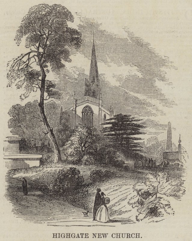 Highgate New Church (gravura) de English School