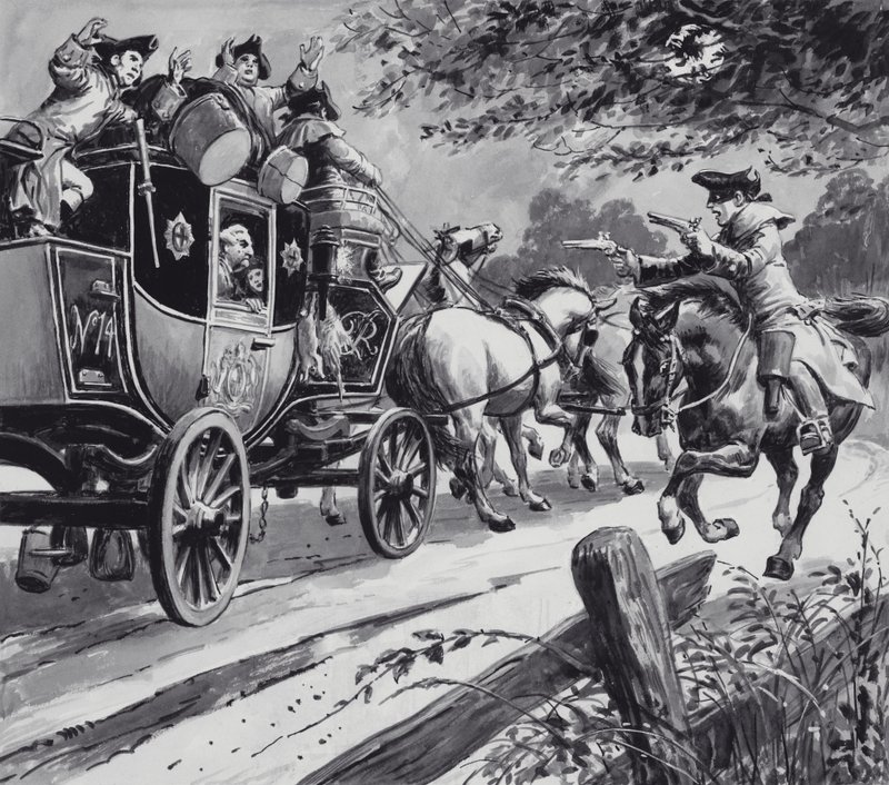Highwayman (guache no papel) de English School