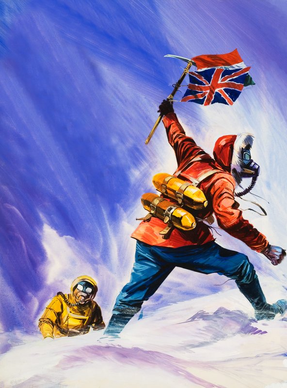 Hillard e Tensing no topo do Monte Everest de English School