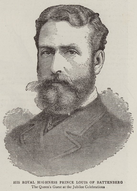 Sua Alteza Real o Príncipe Luís de Battenberg (gravura) de English School