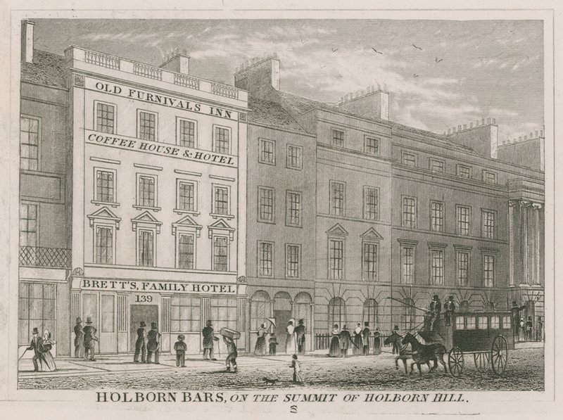 Holborn Bars, no cume de Holborn Hill de English School
