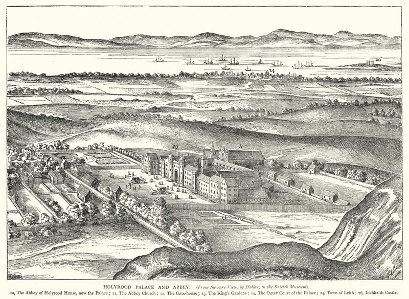 Holyrood Palace and Abbey (gravura) de English School
