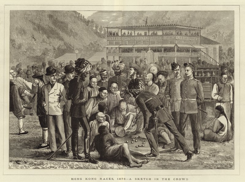 Corridas de Hong Kong em 1876 de English School