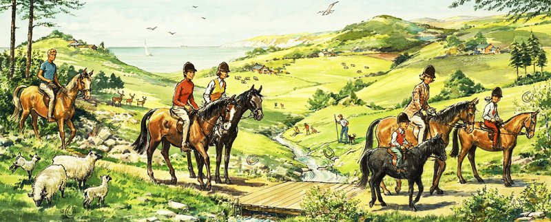 Passeios a cavalo no campo junto ao mar de English School