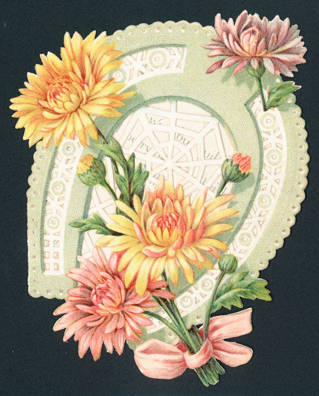 Ferradura e flores, cartão de English School