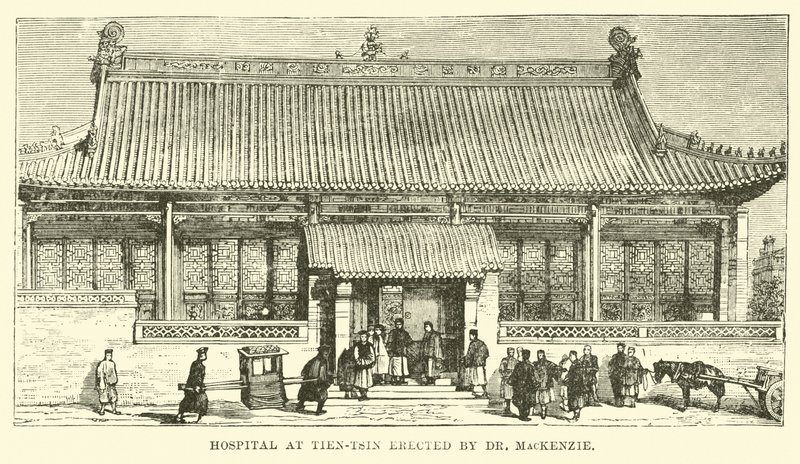 Hospital em Tien-tsin erguido pelo Dr. MacKenzie de English School