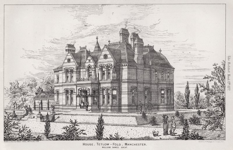 House, Tetlow, Fold, Manchester (gravura) de English School