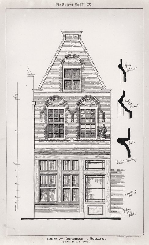 Casa em Dordrecht, Holanda (gravura) de English School