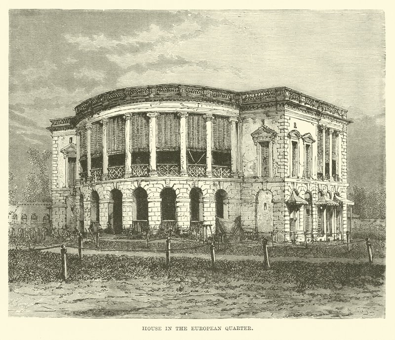 Casa no bairro europeu, Calcutá, Índia de English School