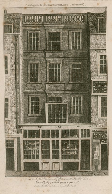 Casa no Old Bailey, uma vez a residência de Jonathan Wild de English School