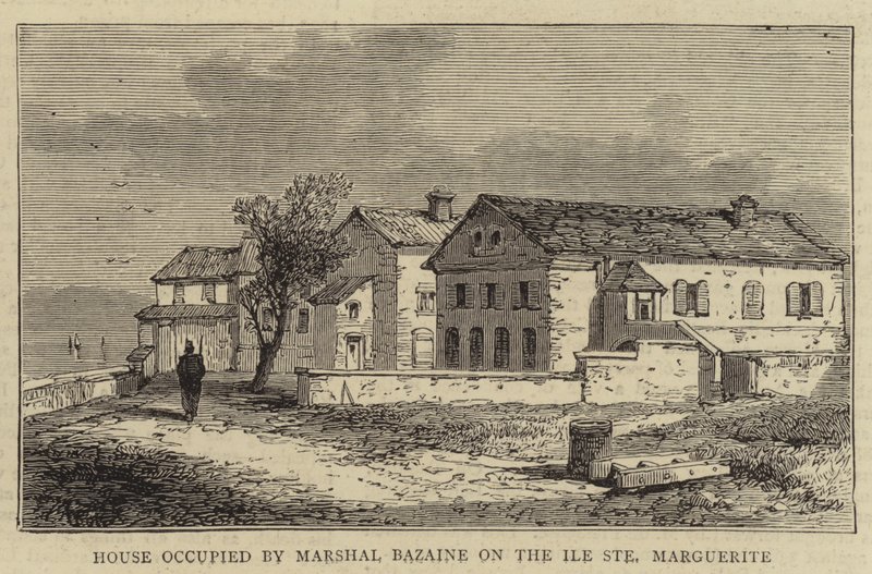 Casa ocupada pelo Marechal Bazaine na Ile Sainte Marguerite (gravura) de English School