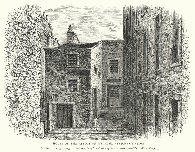 Casa dos Abades de Melrose, Fecho de Strichen (gravura) de English School
