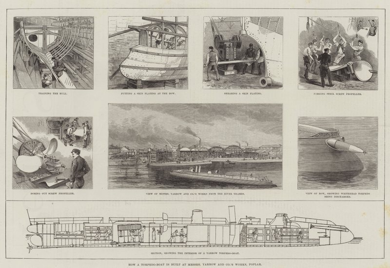 Como é construído um Torpedo-Boat na Messers Yarrow and Company
