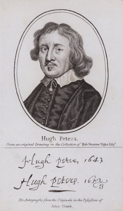 Hugh Peter, ministro puritano inglês, político e soldado parlamentar na Guerra Civil (gravura) de English School