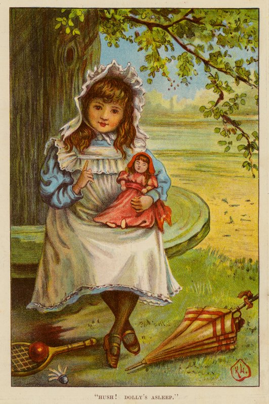 "Silêncio! Dolly está dormindo" (lito colorido) de English School