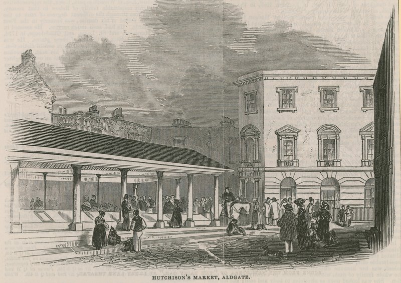 Mercado de Hutchinsons, Aldgate, Londres de English School