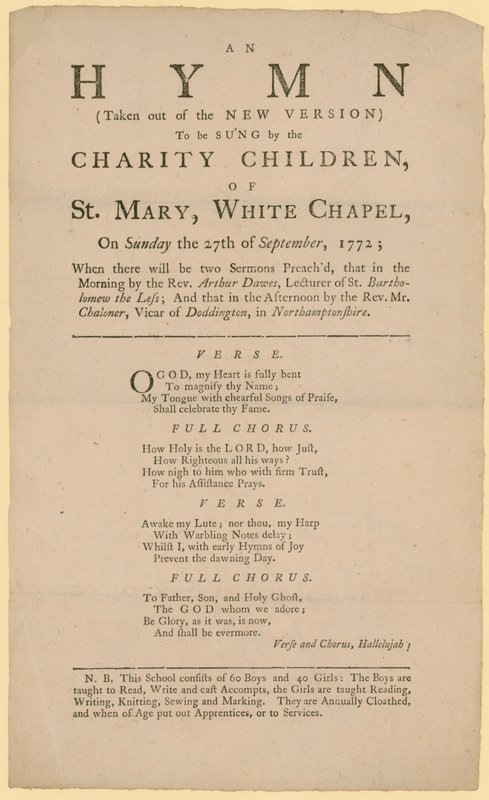 Hino a ser cantado pelas crianças caritativas de Santa Maria de English School