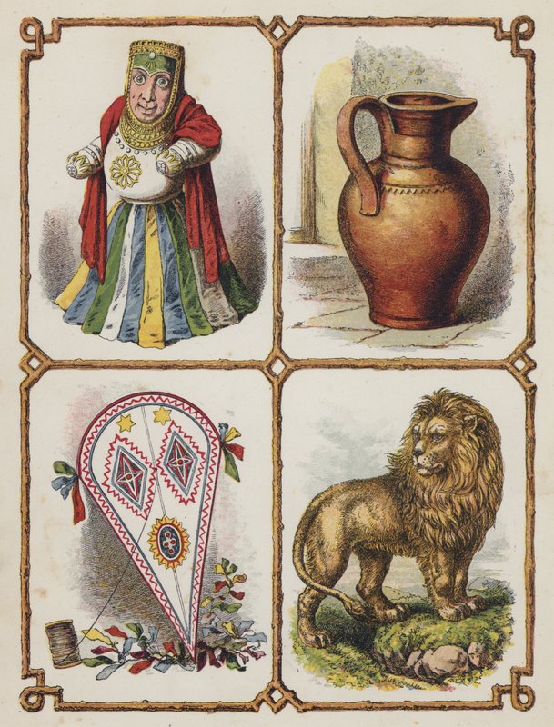 Ídolo, Jarro, Pipa, Leão (litografia a cores) de English School