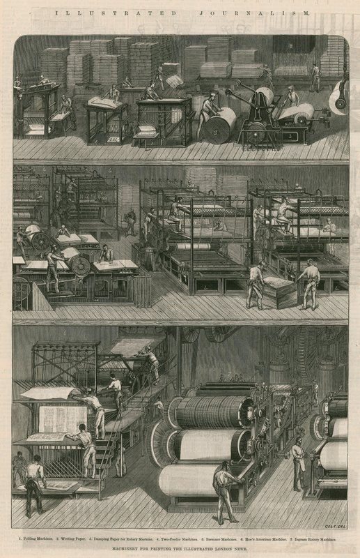 Jornalismo Ilustrado: Máquinas para imprimir as Notícias Ilustradas de Londres de English School