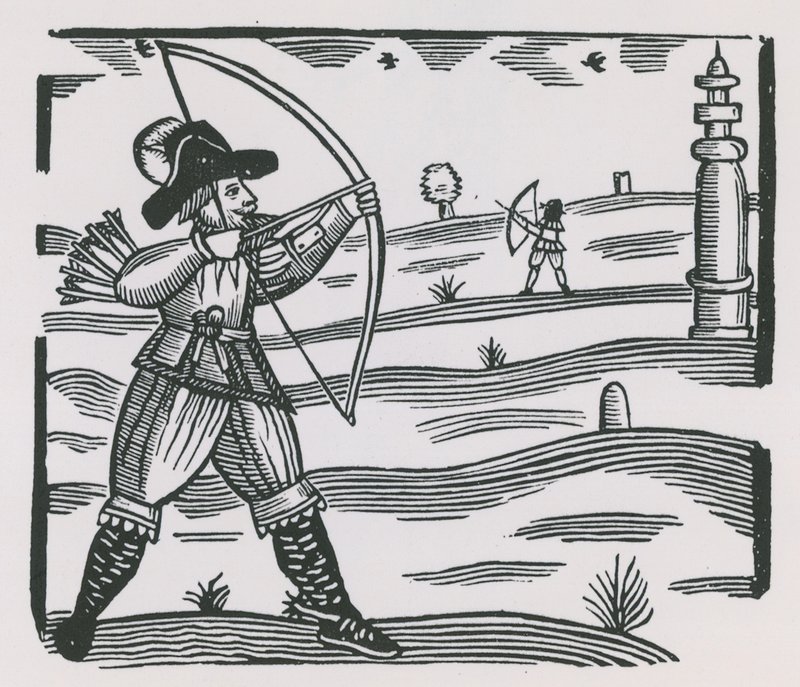 Ilustração retratando o tiro com arco de English School