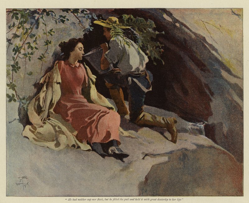 Ilustração para Jack and Jill of the Sierras, de Bret Harte (litografia a cores) de English School