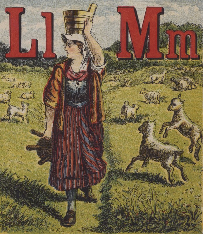 Ilustração para o alfabeto de fazenda de John Bull de English School